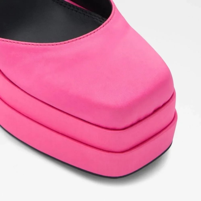 Zapato De Tacón De Mujer Con Tira Al Tobillo Kersaudy Aldo Fashion Rosa Brillante