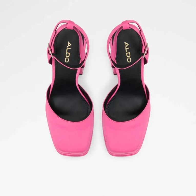 Zapato De Tacón De Mujer Con Tira Al Tobillo Kersaudy Aldo Fashion Rosa Brillante