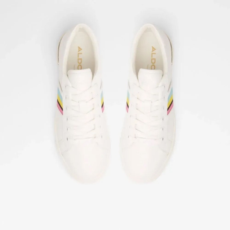 Zapatillas De Deporte Con Cordones De Mujer Kwena Blancas De Moda Aldo