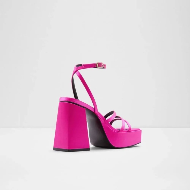 Sandalias De Tacón Con Tiras Para Mujer Landabriver Rosa Brillante De Moda Aldo