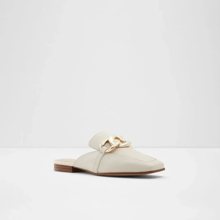 Mula Plana De Mujer Lamina Slip On Fashion Aldo Otro Blanco