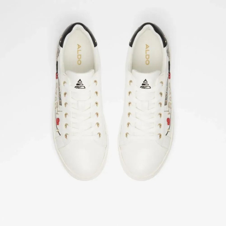 Blanco Zapatillas De Deporte Con Cordones De Mujer Aldo Lovestory