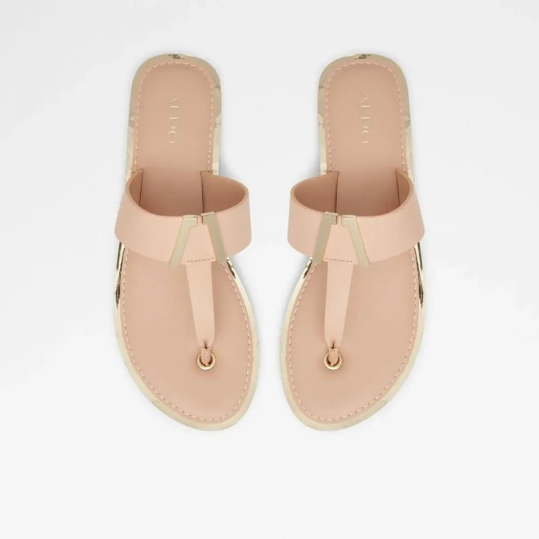 Sandalia Plana De Mujer Malibu De Hueso Aldo Fashion