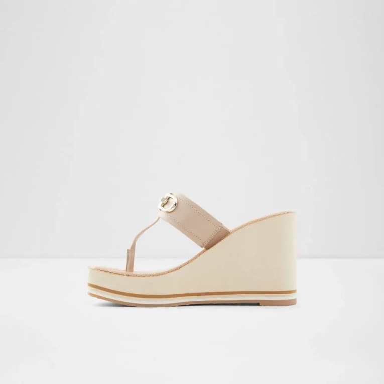 Macarenia Sandalia De Playa Con Cuña De Dedo De Mujer Moda Aldo Rosa Claro