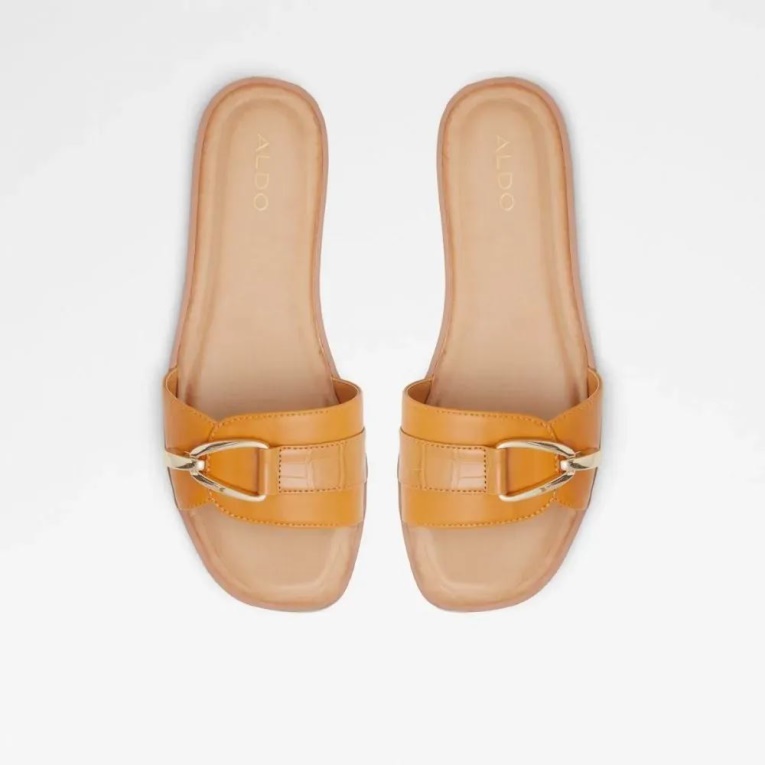 Sandalias Magda Con Punta Cuadrada Para Mujer Moda Aldo Amarillo Medio