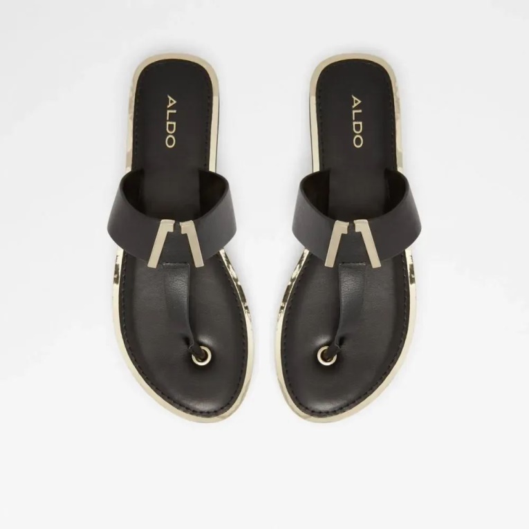 Malibu Sandalia De Dedo Plana De Mujer Moda Negro Aldo