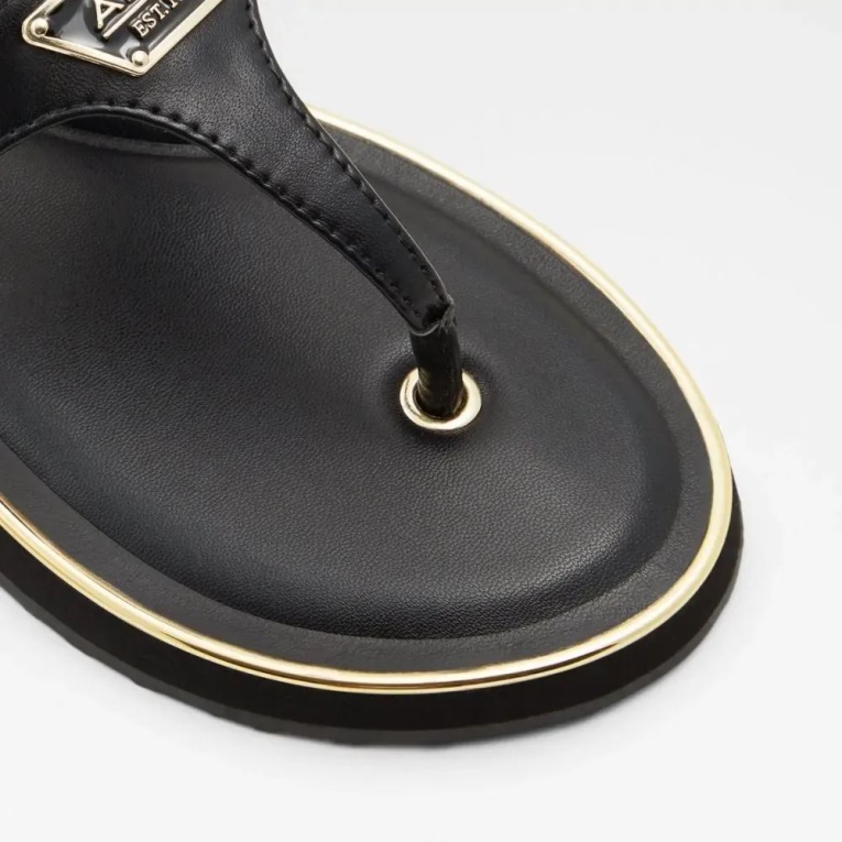 Manaberiel Mujer Thong Beach Sandalia Moda Aldo Negro