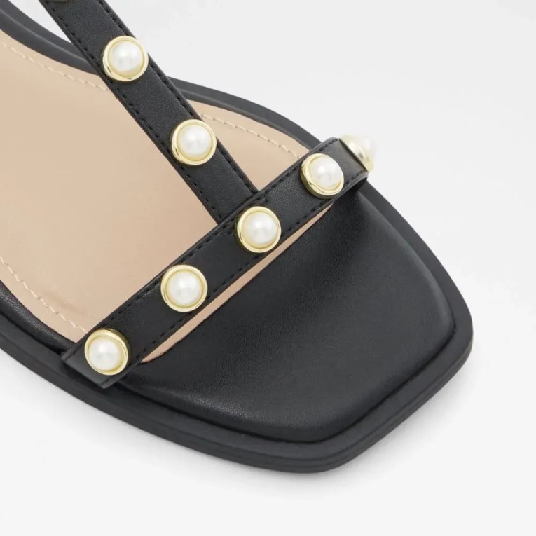 Sandalia Plana De Mujer Con Tira En T De Aldo Nydewia Negra