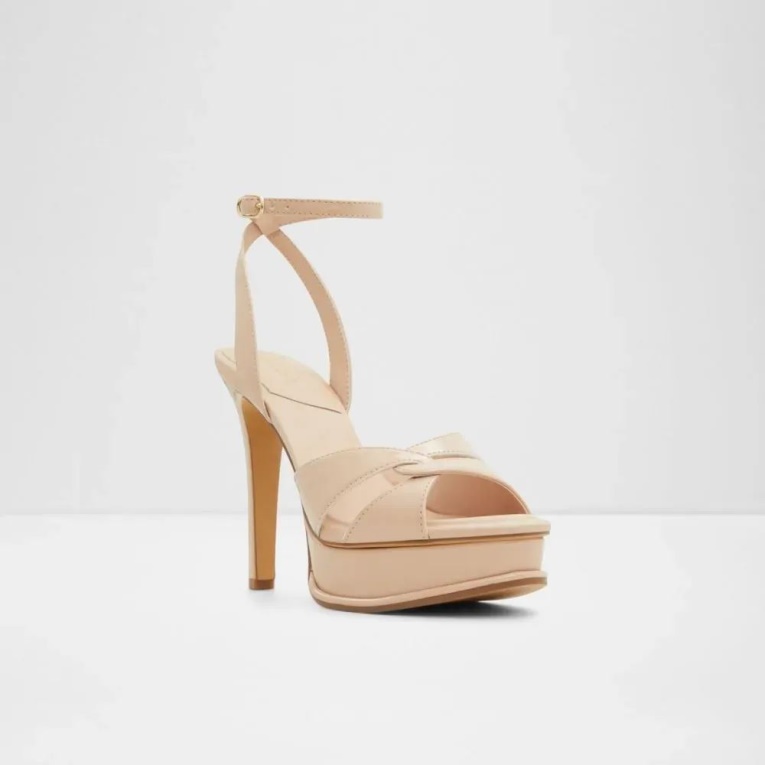 Sandalia De Tacón Con Plataforma De Mujer Aldo Ocoewan Marrón Claro