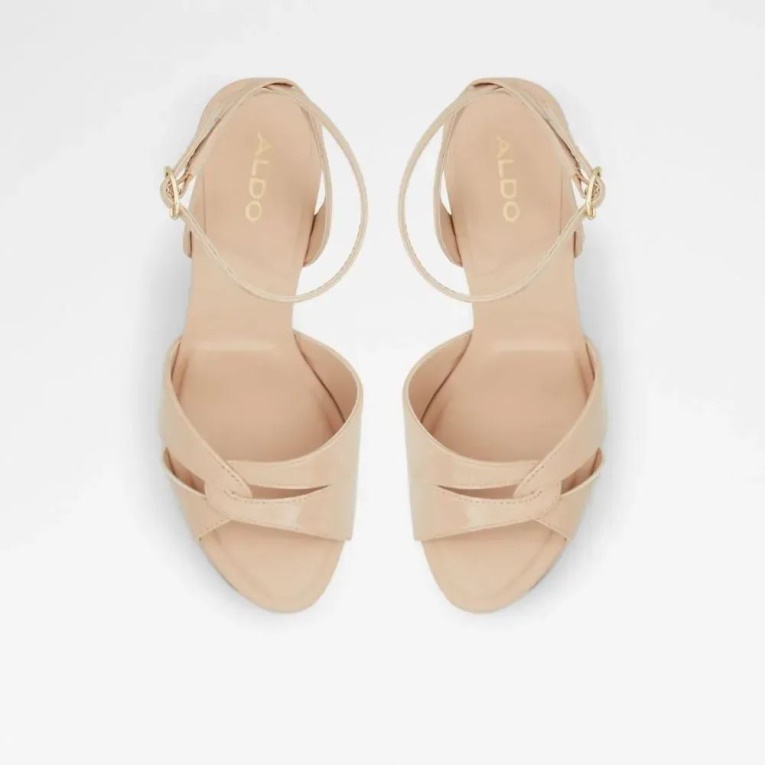 Sandalia De Tacón Con Plataforma De Mujer Aldo Ocoewan Marrón Claro