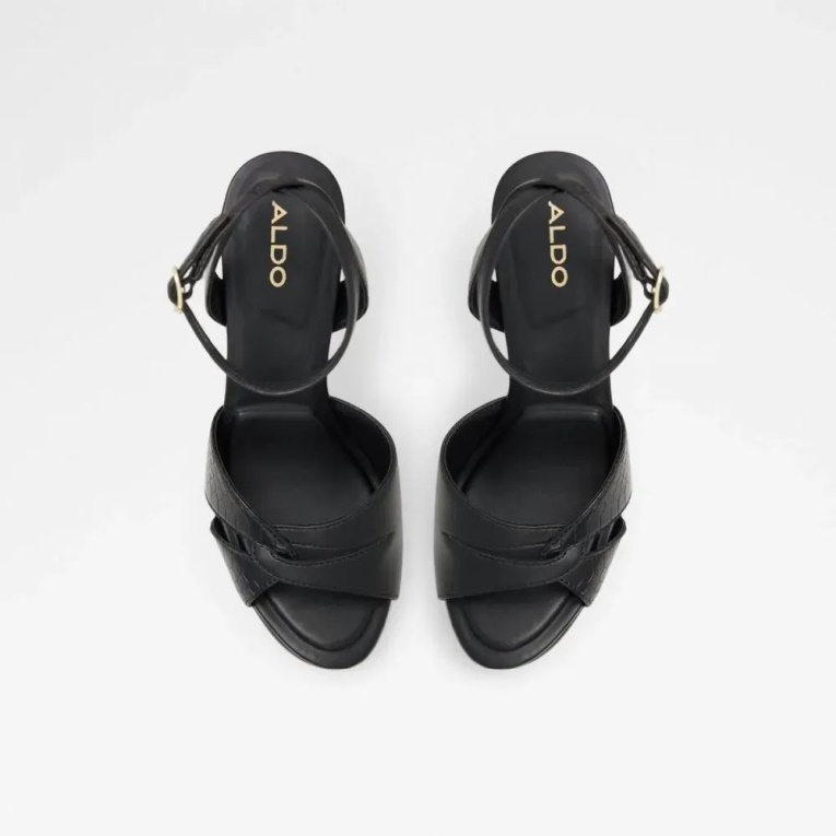 Zapato De Tacón De Mujer Aldo Ocoewan Con Correa En El Tobillo Negro De Moda