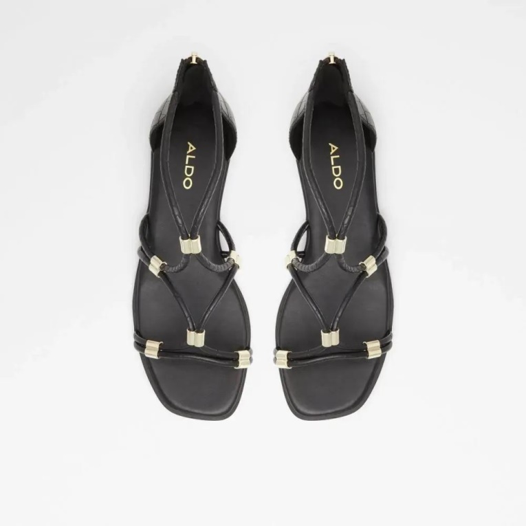 Sandalias Planas Con Correa En El Tobillo De Mujer Oceriwenflex Negro Aldo Moda