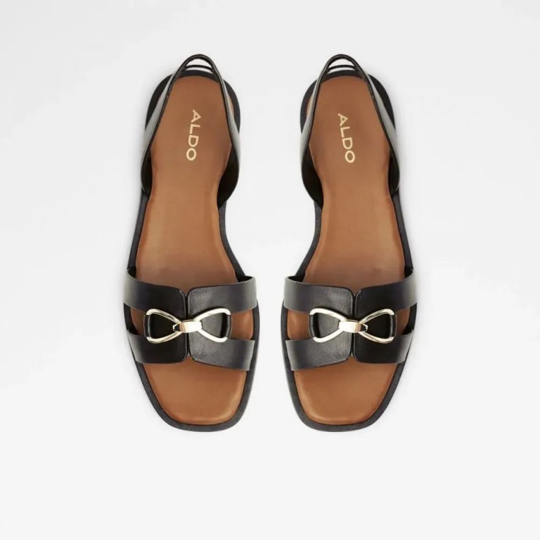Sandalia Plana De Mujer Con Tira Trasera Aldo Odele De Moda Negra