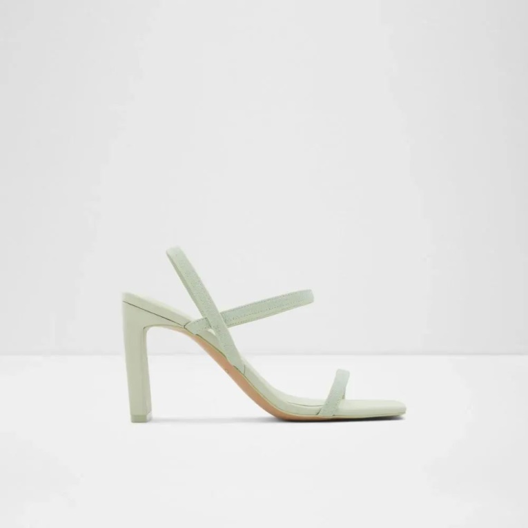 Aldo Okurr Sandalias De Mujer Con Tiras Y Tacón Verde Brillante Moda