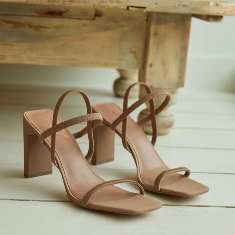 Okurr Sandalias De Tacón De Bloque Con Tira Trasera Para Mujer Moda Aldo Hueso