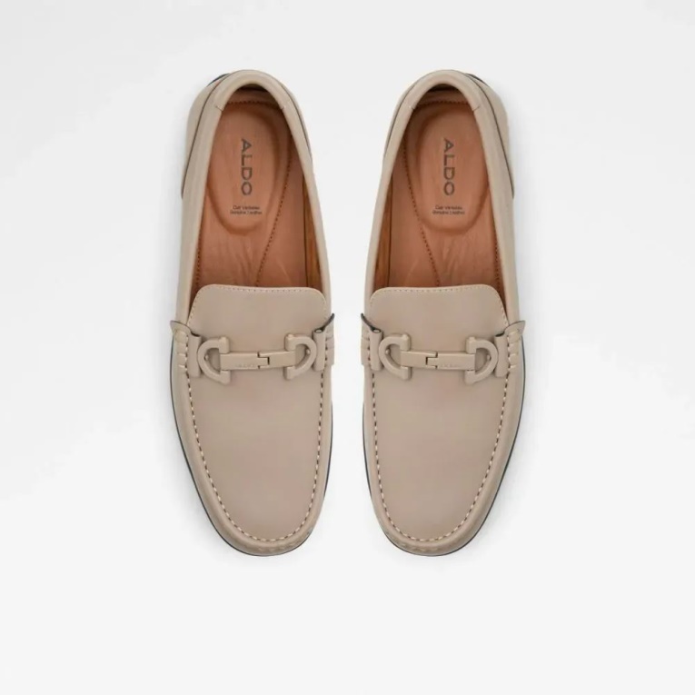Mocasines De Cuero De Hombre Aldo Orlovoflex Beige De Moda