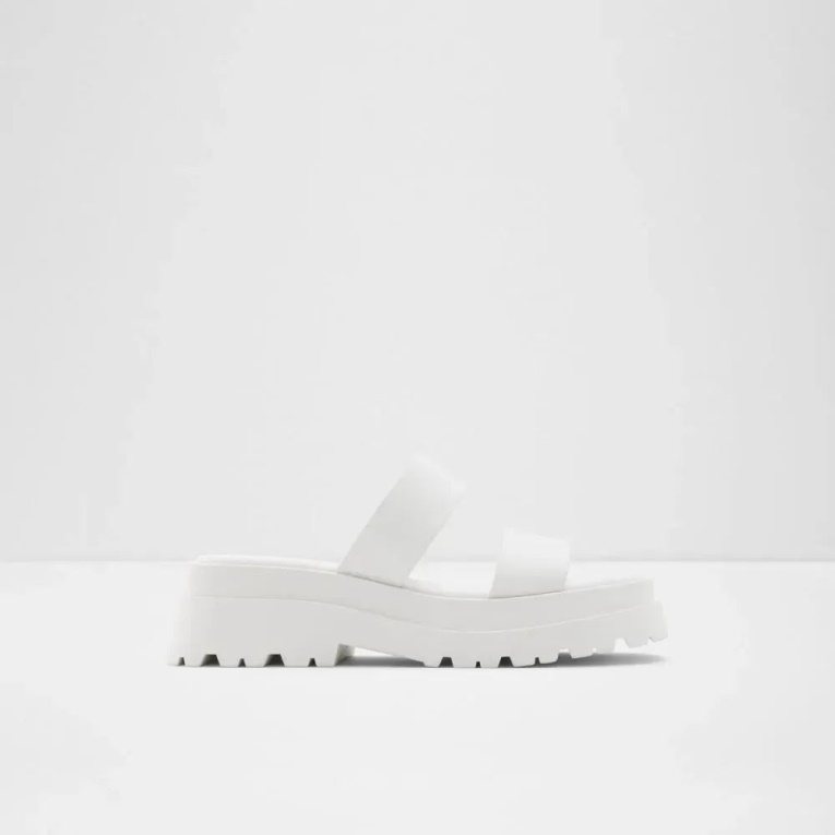 Sandalias De Mujer Con Suela Dentada De Dos Piezas White Fashion Phélix De Aldo