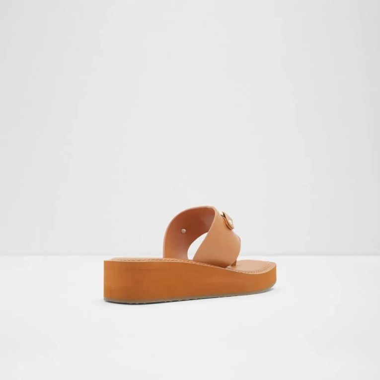 Sandalias De Playa Gruesas De Mujer Aldo Fashion Poolside Marrón Medio