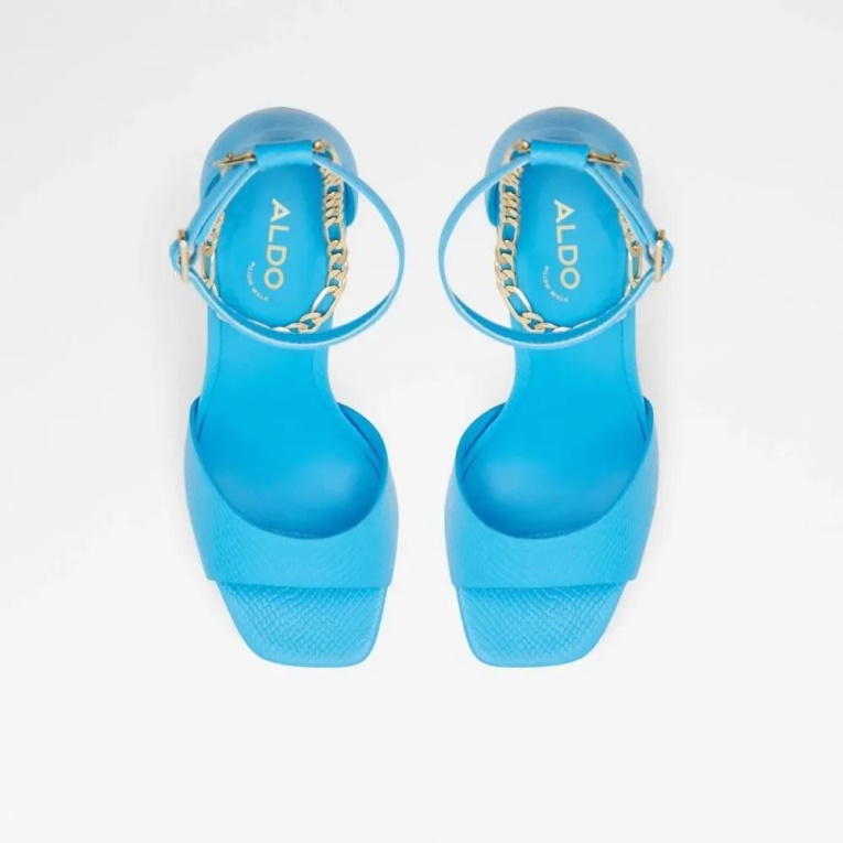 Prisilla Mujer Zapato De Tacón Con Correa En El Tobillo Moda Azul Brillante Aldo