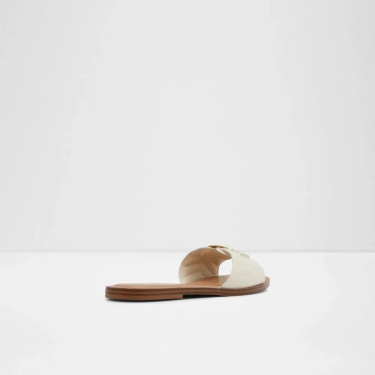 Qelajar Sandalia Plana De Mujer Aldo Fashion Otro Blanco