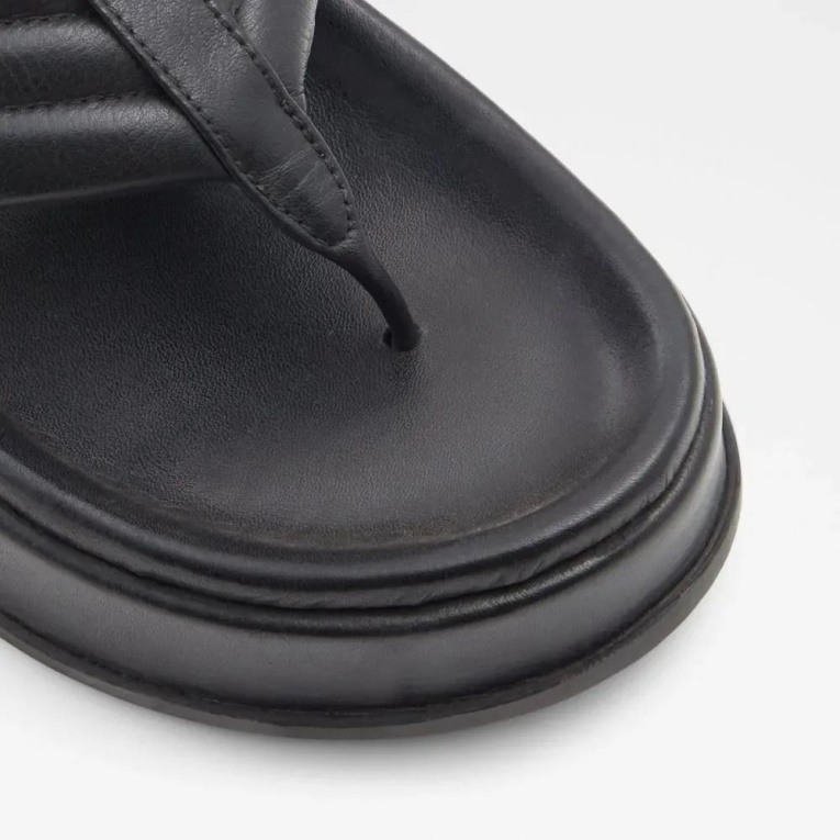 Sandalia Con Tira De Cuña De Mujer En Negro Rachelle De Aldo Fashion