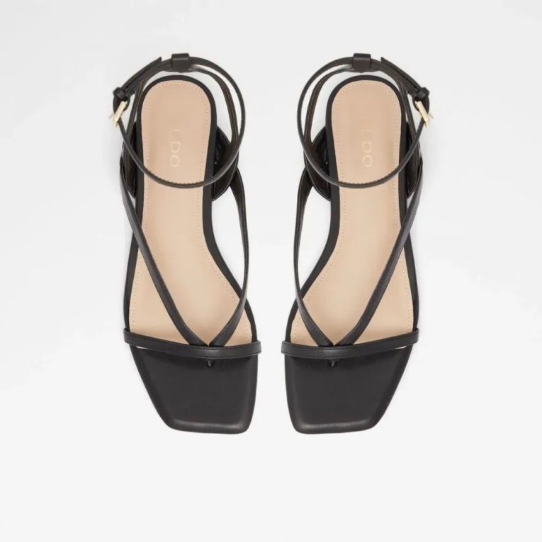 Sandalias Planas Con Correa En El Tobillo Para Mujer Rrigoni Negras De Moda Aldo