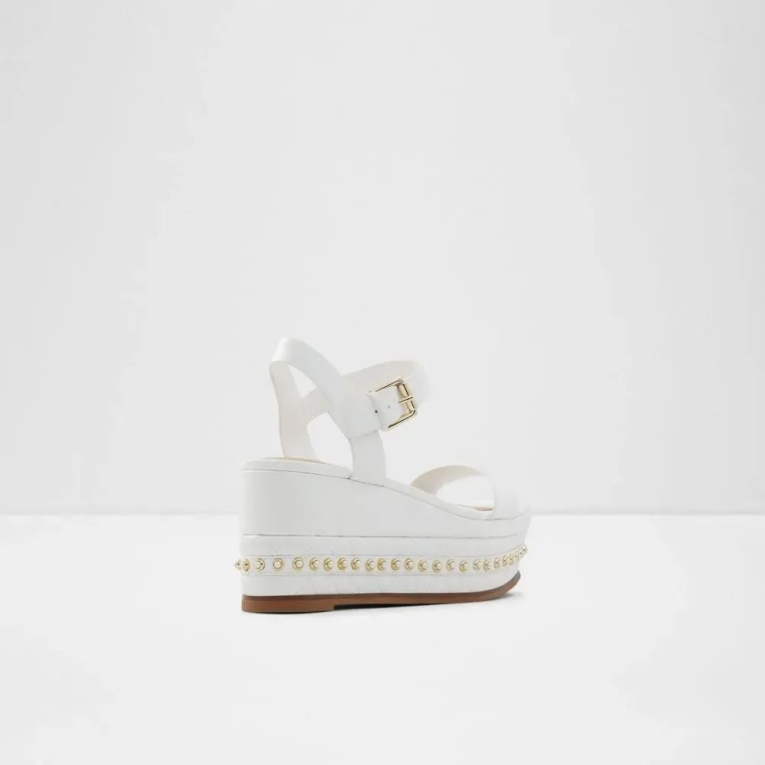 Sandalia Plana De Mujer Aldo White Selia De Moda