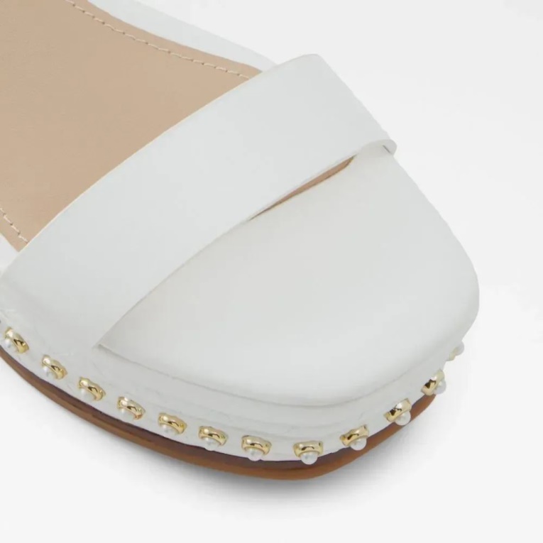 Sandalia Plana De Mujer Aldo White Selia De Moda