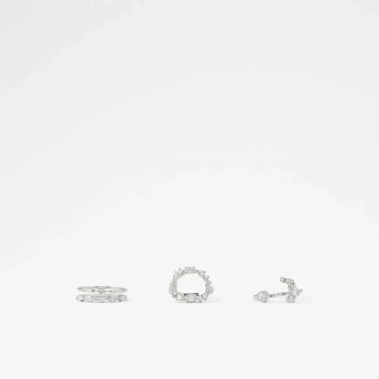Anillo Plateado/transparente Multi Aldo Fashion Selam Accesorios Mujer