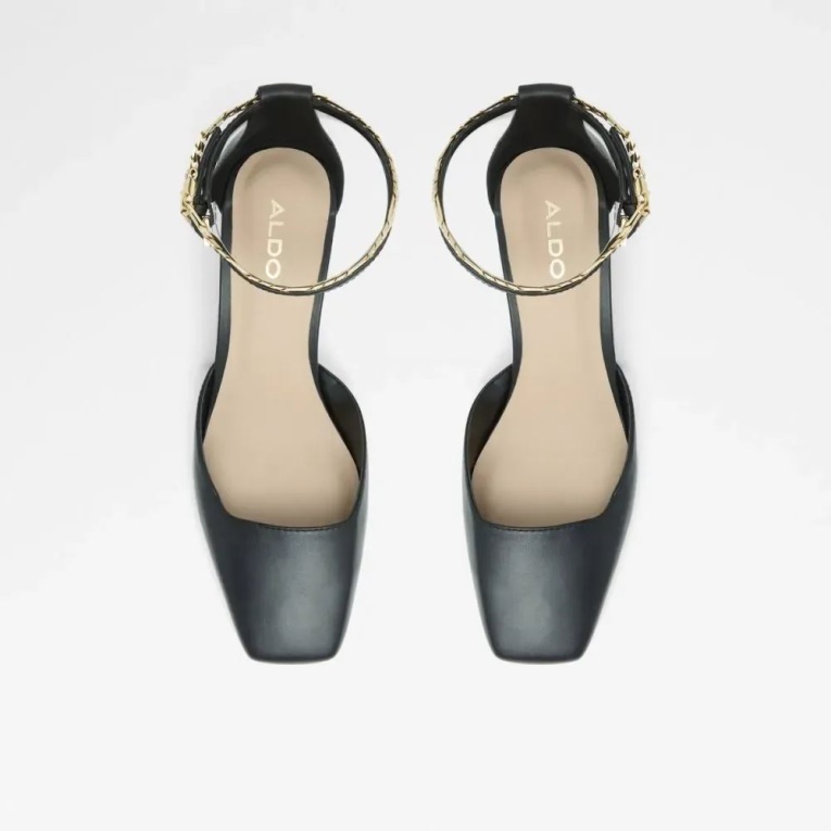 Negro Aldo Fashion Softie - Sandalias De Mujer Con Correa En El Tobillo Y Tacón De Bloque Medio