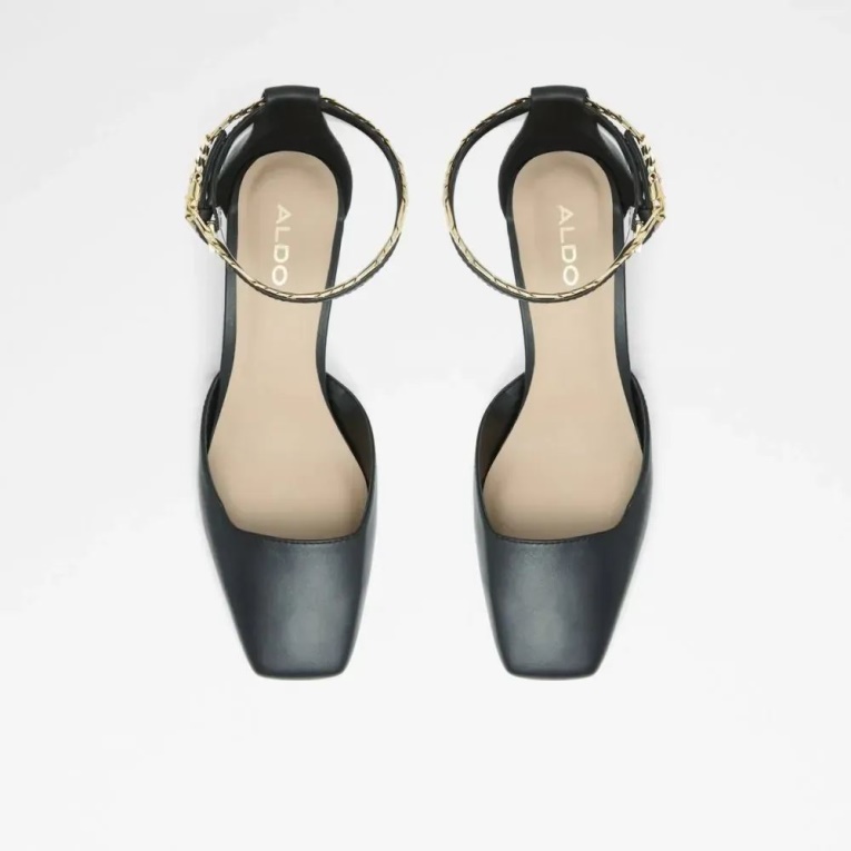 Sandalia De Tacón Medio Con Punta En Punta Para Mujer Softie Aldo Fashion Negro