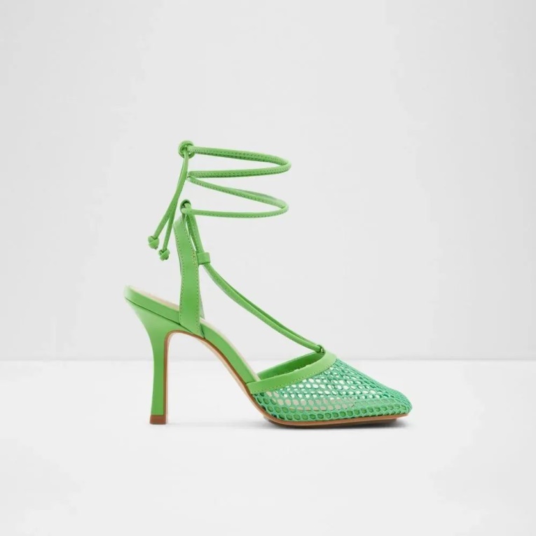 Sandalias De Tacón De Malla Ghillie Con Tiras De Mujer Aldo Fashion Tropez Verde
