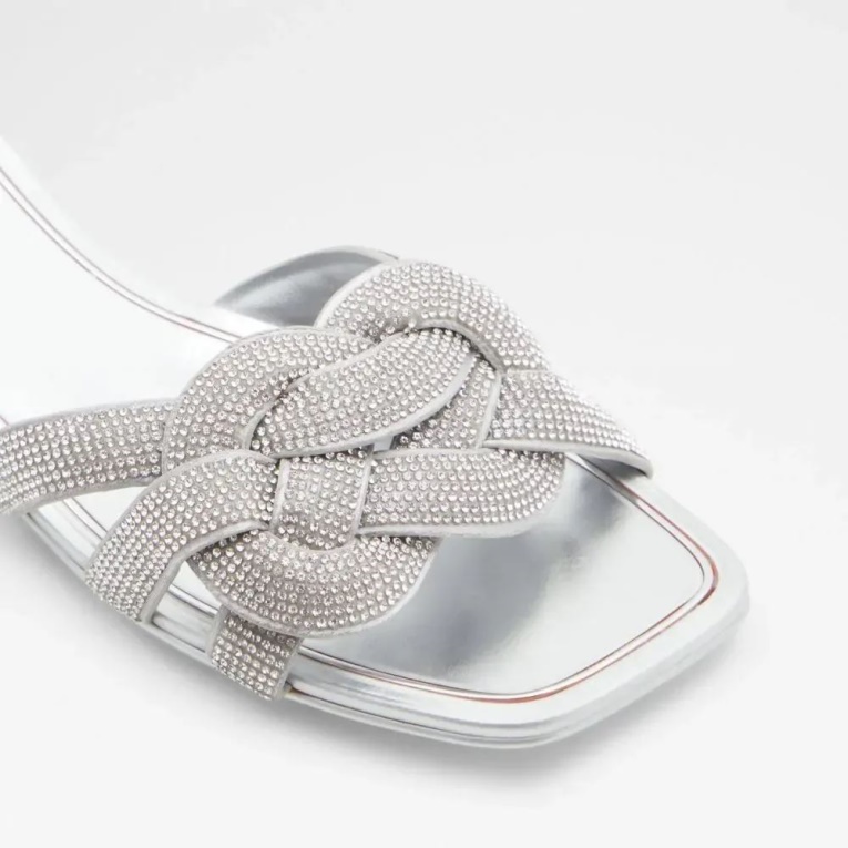 Sandalias Planas De Mujer Aldo Tydeus Plata Moda