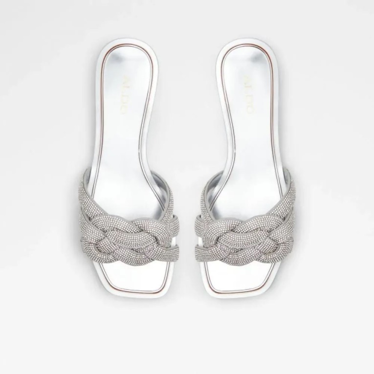 Sandalias Planas De Mujer Aldo Tydeus Plata Moda