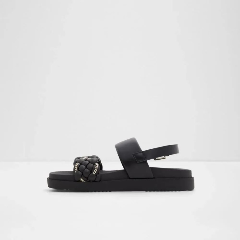 Negro Sandalias Planas De Dos Piezas De Mujer Aldo Fashion Yboha