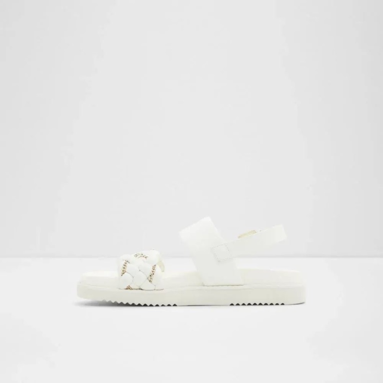 Sandalia Plana De Dos Piezas De Mujer Yboha En Otro Blanco Aldo Fashion