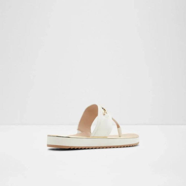 Sandalia De Playa Con Correa En T Para Mujer Yerral De Otro Color Blanco De Moda Aldo