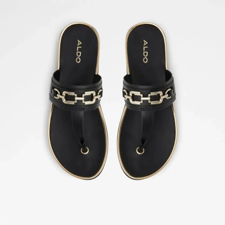 Yerral Sandalia De Playa Con Correa En Forma De T Para Mujer Moda Aldo Negro