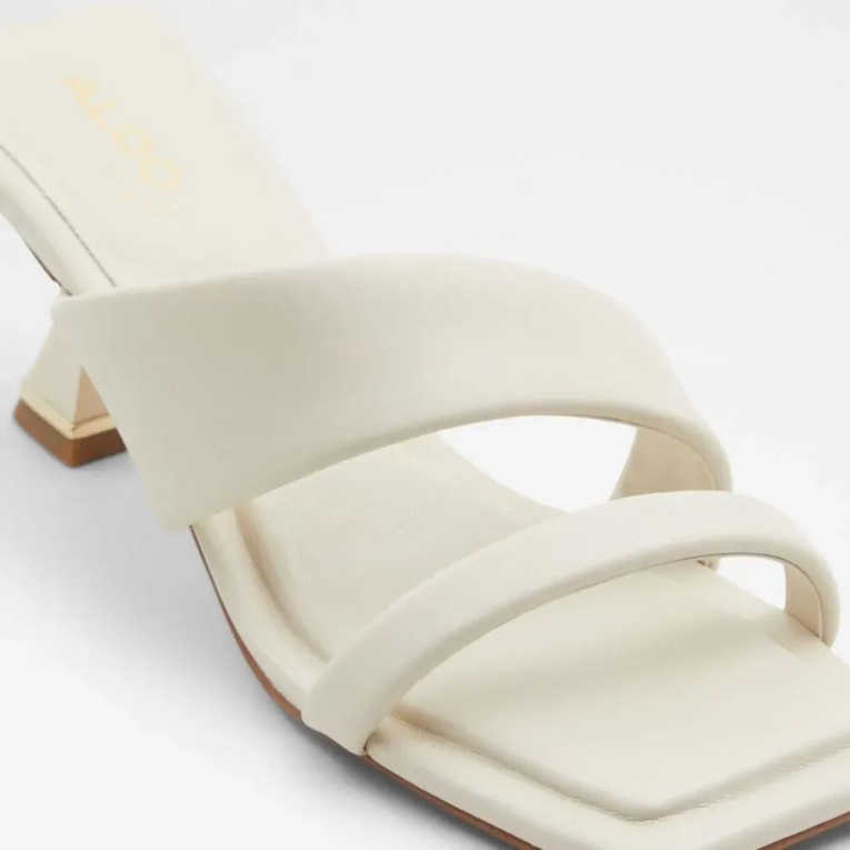 Sandalia De Mujer Con Tacón De Tiras Aldo Zaza Otro Blanco