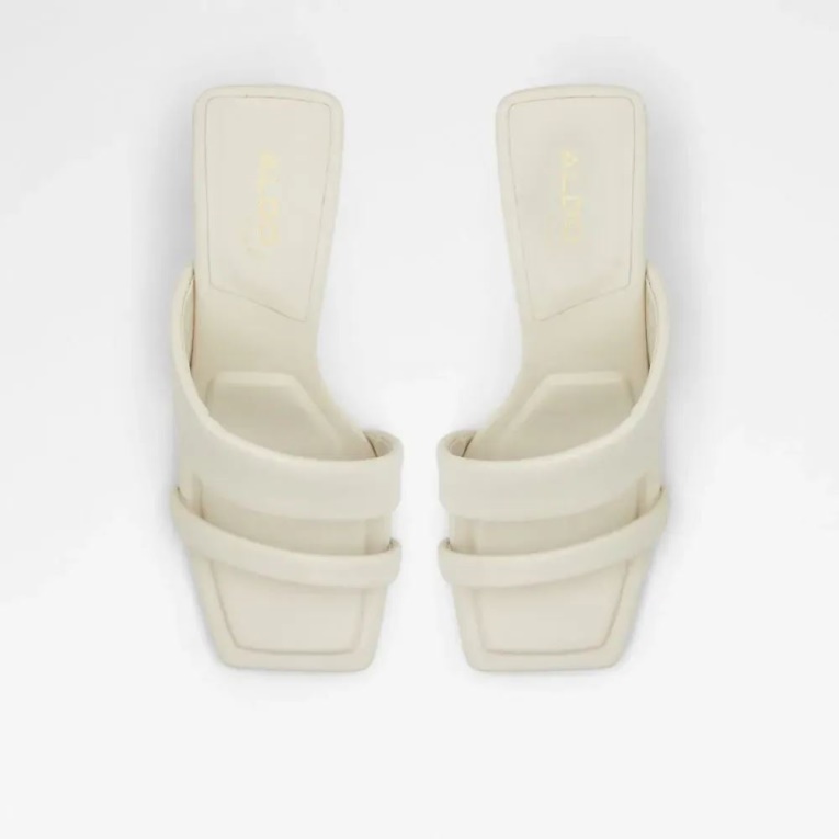 Sandalia De Mujer Con Tacón De Tiras Aldo Zaza Otro Blanco