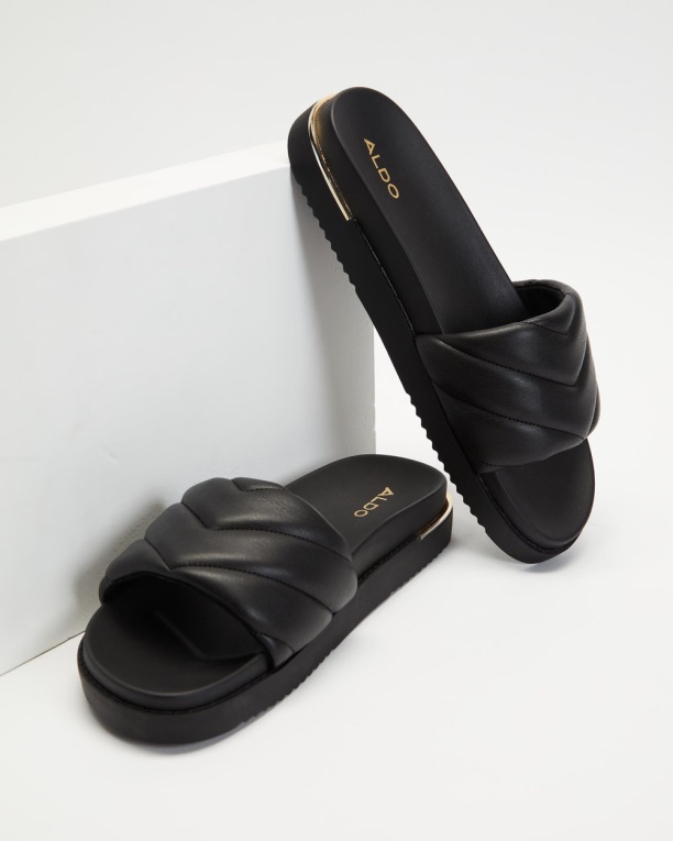 Chanclas Acaswen Acolchadas Negro Moda Aldo